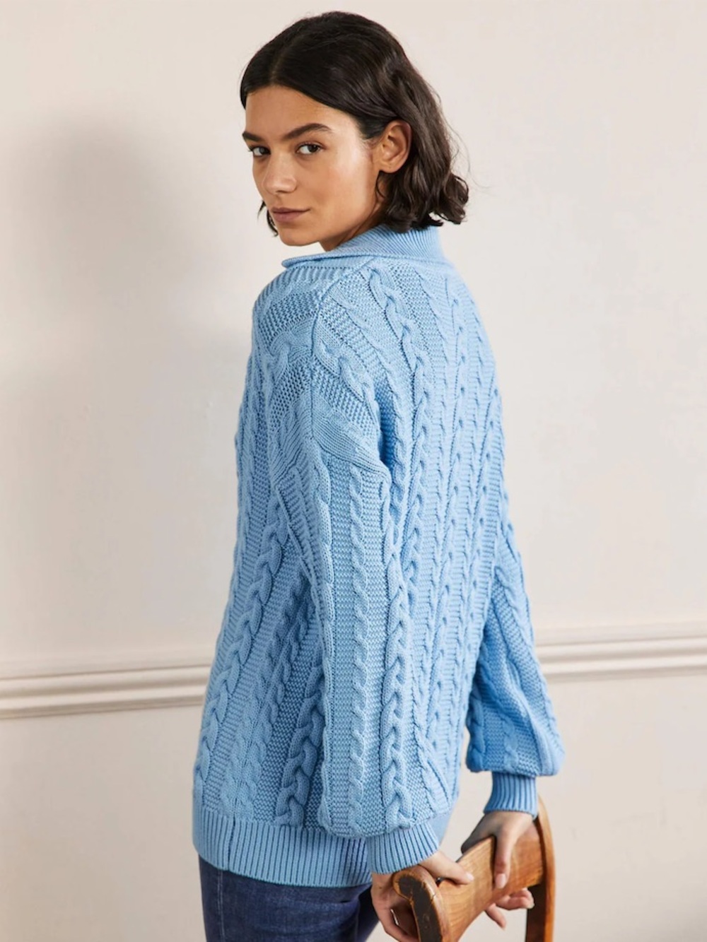 Boden Cable Knit Henley Sweater - Picture 5 of 11